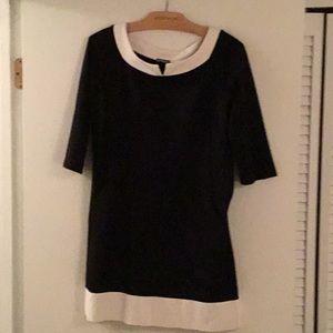 Black and white knit dress with pockets Ann Taylor